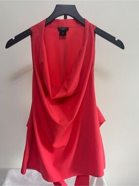 Ann Taylor Red Cowl-Neck Sleeveless Camisole